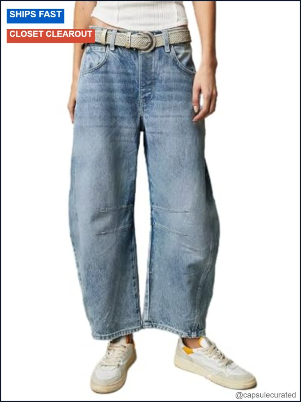 Mid Rise Barrel Leg Vintage Jeans Non Stretch Denim Pants